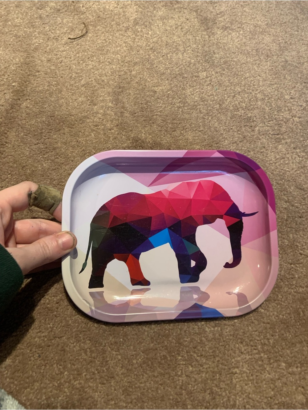 Geometric Multicolor Elephant Tray